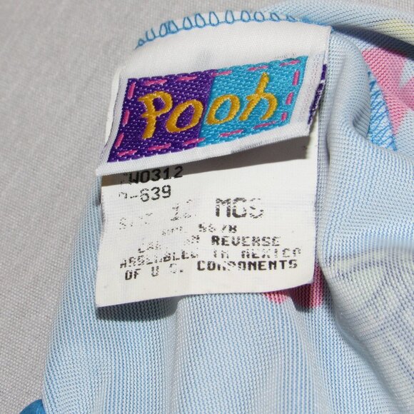 Vtg 90s Disney Winnie the Pooh SS Pooh Piglet AOP Swim Bathing Suit 12 Months - Picture 3 of 3